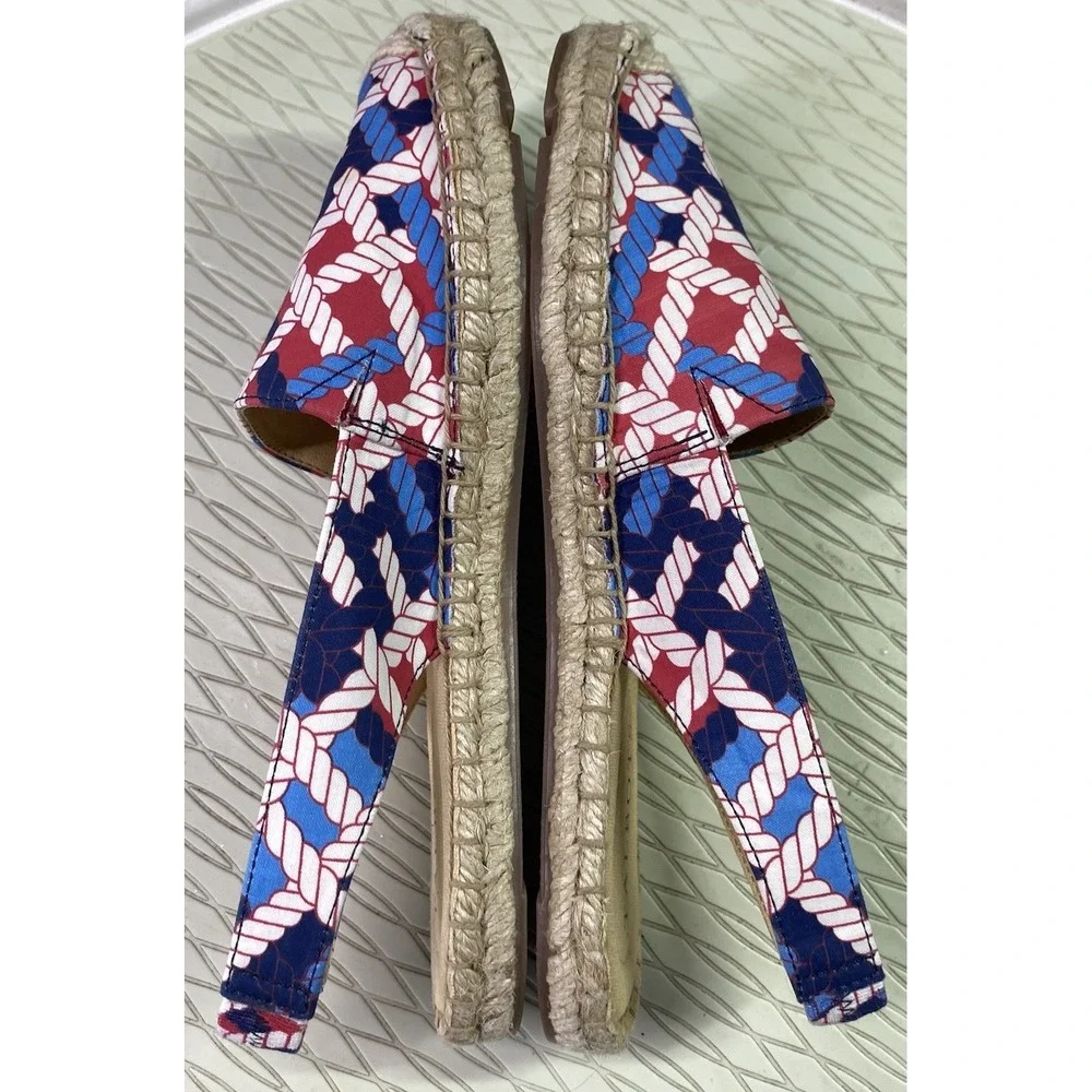 Talbots Women's Izzy Slingback Espadrille‎ Flats Sandals Red/White&Blue Sz. 5.5